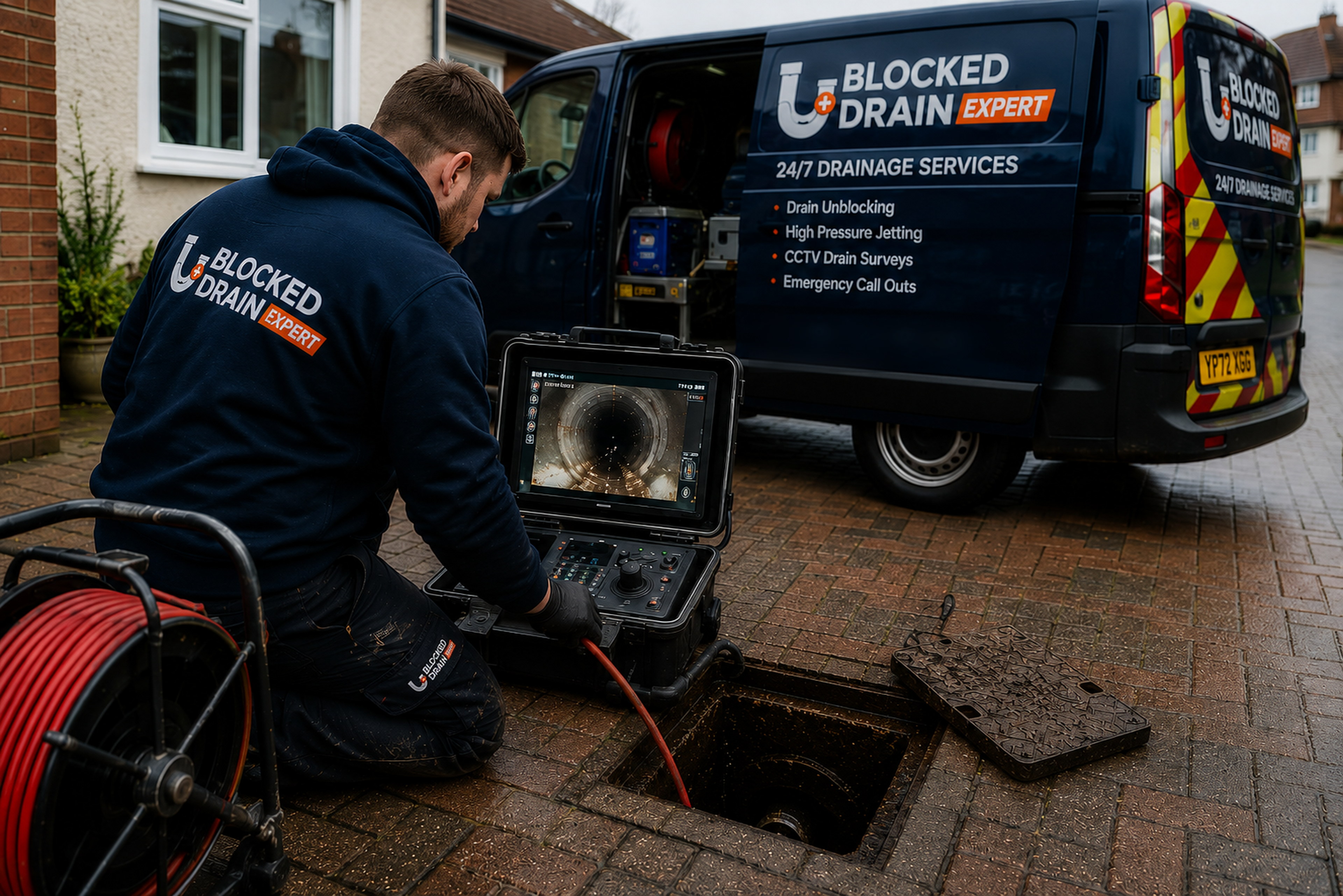 Blocked Drain Expert CCTV drain survey equipment and branded van